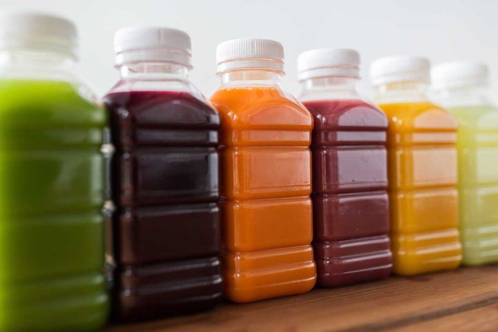 A row of healthy juices. Office Micro Markets​ from Avcoa Vending, Chicago, IL.