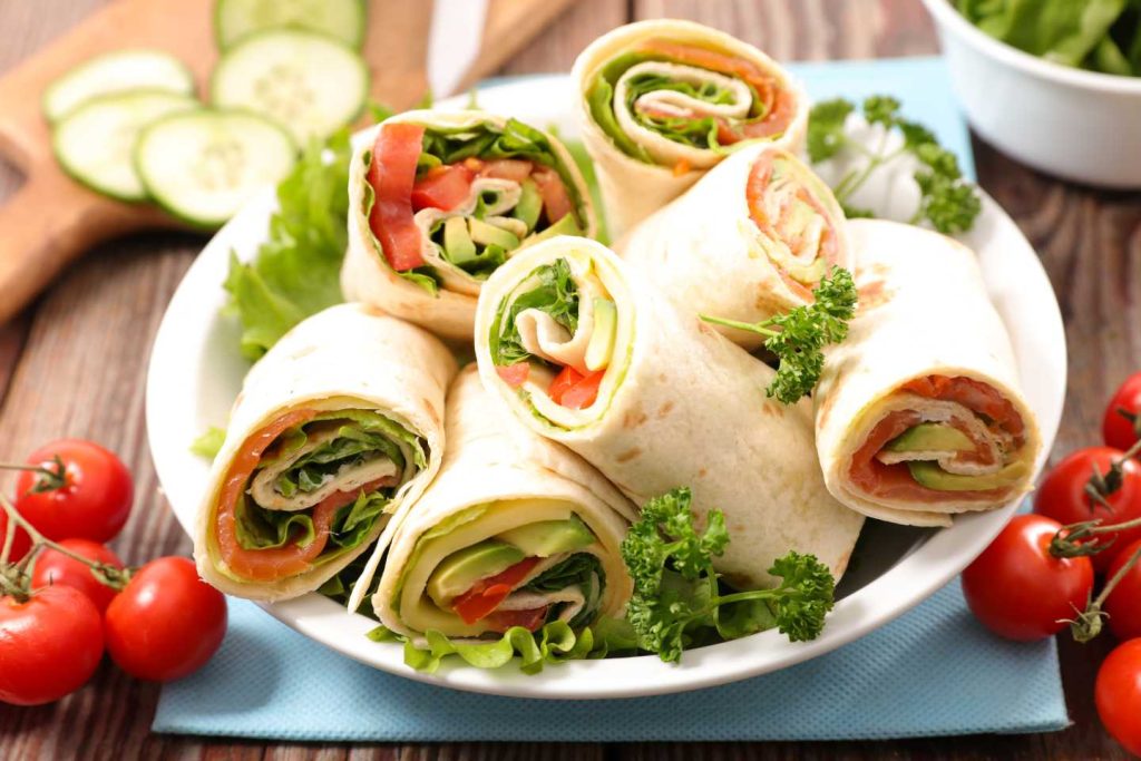 Delicious wraps on a plate. Office Micro Markets​ from Avcoa Vending, Chicago, IL.